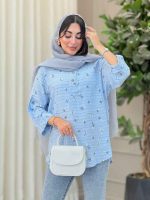 شومیز سه دکمه طرح گل کد 6439 - تصویر 11