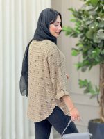 شومیز سه دکمه طرح گل کد 6439 - تصویر 9