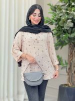 شومیز سه دکمه طرح گل کد 6439 - تصویر 3