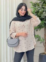 شومیز سه دکمه طرح گل کد 6439 - تصویر 8