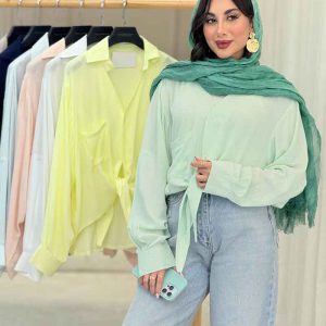 شومیز گره ای تک جیب آیرا کد 6860