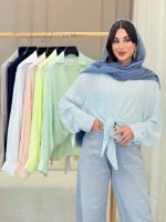شومیز گره ای تک جیب آیرا کد 6860 - تصویر 24