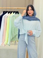 شومیز گره ای تک جیب آیرا کد 6860 - تصویر 4