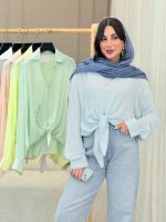 شومیز گره ای تک جیب آیرا کد 6860 - تصویر 11
