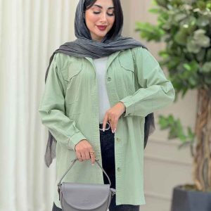 مانتو لینن جیب پیله کد 6921