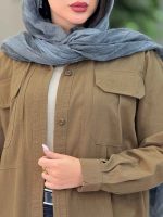 مانتو لینن جیب پیله کد 6921 - تصویر 4