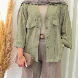 مانتو طرح لوزی جیب نما کد 6922