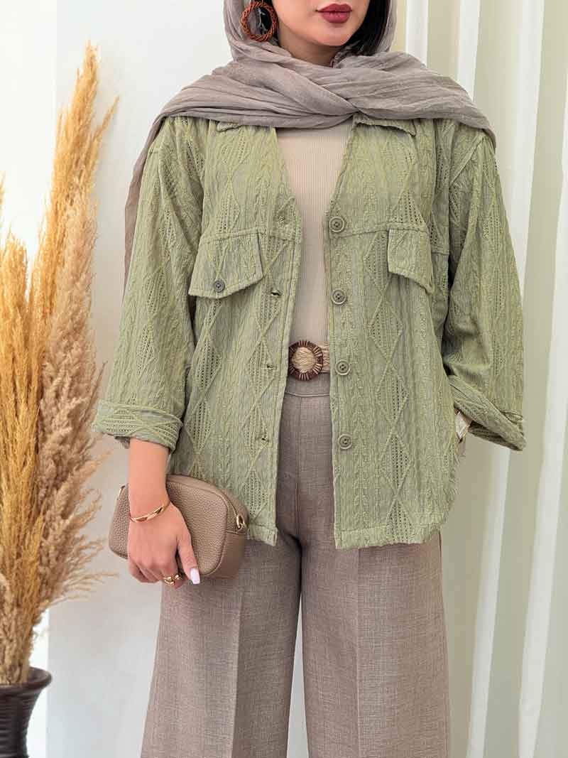 مانتو طرح لوزی جیب نما کد 6922 مانتو طرح لوزی جیب نما کد 6922