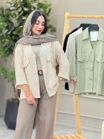 مانتو طرح لوزی جیب نما کد 6922