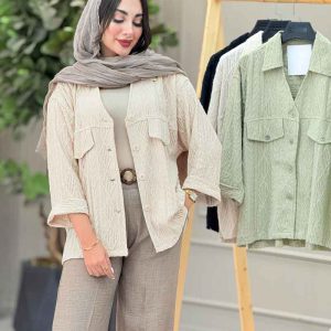 مانتو طرح لوزی جیب نما کد 6922