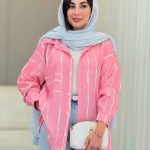 مانتو راه راه تک جیب آیلار کد 6923