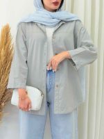 شومیز برش دار بهنیا کد 6925 - تصویر 8