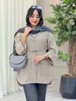 مانتو کمرگت آستین پاگن فرنوش کد 6930 - تصویر 12