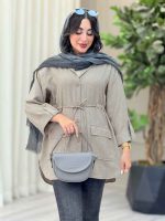 مانتو کمرگت آستین پاگن فرنوش کد 6930 - تصویر 14