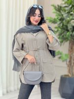 مانتو کمرگت آستین پاگن فرنوش کد 6930 - تصویر 4