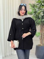 مانتو کمرگت آستین پاگن فرنوش کد 6930 - تصویر 18