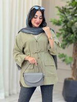 مانتو کمرگت آستین پاگن فرنوش کد 6930 - تصویر 3
