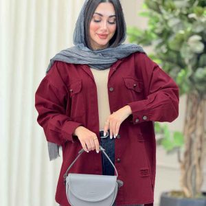 مانتو کتان زاپ دار دو جیب کد 6927