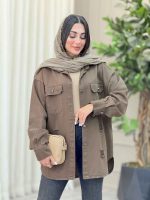 مانتو کتان زاپ دار دو جیب کد 6927 - تصویر 19