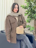 مانتو کتان زاپ دار دو جیب کد 6927 - تصویر 9