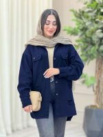 مانتو کتان زاپ دار دو جیب کد 6927 - تصویر 18