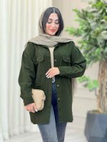مانتو کتان زاپ دار دو جیب کد 6927 - تصویر 7