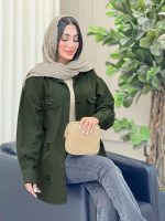 مانتو کتان زاپ دار دو جیب کد 6927 - تصویر 17