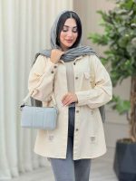 مانتو کتان زاپ دار دو جیب کد 6927 - تصویر 15