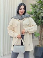مانتو کتان زاپ دار دو جیب کد 6927 - تصویر 25