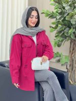 مانتو کتان زاپ دار دو جیب کد 6927 - تصویر 34