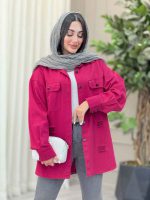 مانتو کتان زاپ دار دو جیب کد 6927 - تصویر 4