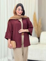 مانتو تک جیب آستین پاگن آندیا کد 6932 - تصویر 13