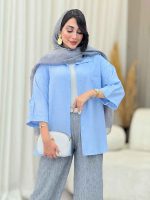 مانتو تک جیب آستین پاگن آندیا کد 6932 - تصویر 20