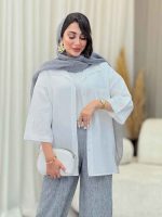مانتو تک جیب آستین پاگن آندیا کد 6932 - تصویر 9