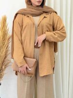 مانتو بغل سه دکمه پشت پیله کد 6929 - تصویر 3
