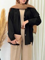 مانتو بغل سه دکمه پشت پیله کد 6929 - تصویر 6