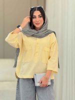 مانتو پشت دکمه سامیا کد 6937 - تصویر 7