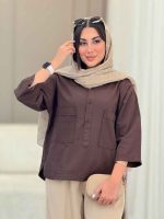 مانتو پشت دکمه سامیا کد 6937 - تصویر 4