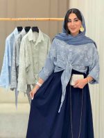 شومیز طرح دار گره ای کد 6899