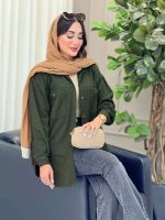 مانتو کتان جیب دکمه زیوا کد 6928 - تصویر 17