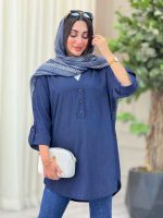 مانتو یقه سه دکمه آستین پاگن کد 6962 - تصویر 8