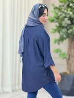 مانتو یقه سه دکمه آستین پاگن کد 6962 - تصویر 9