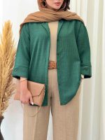 مانتو دکمه مخفی سوزان کد 6954 - تصویر 4