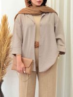 مانتو دکمه مخفی سوزان کد 6954 - تصویر 2