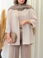 مانتو دکمه مخفی سوزان کد 6954 - تصویر 11