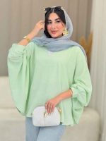 مانتو پانچ آستین پیله کد 6976