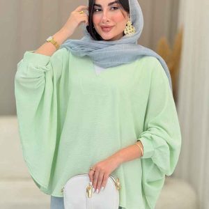 مانتو پانچ آستین پیله کد 6976