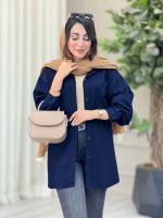 مانتو کتان جیب دکمه زیوا کد 6928 - تصویر 5