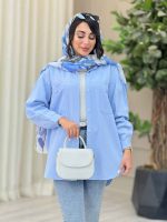 مانتو کتان جیب دکمه زیوا کد 6928 - تصویر 10
