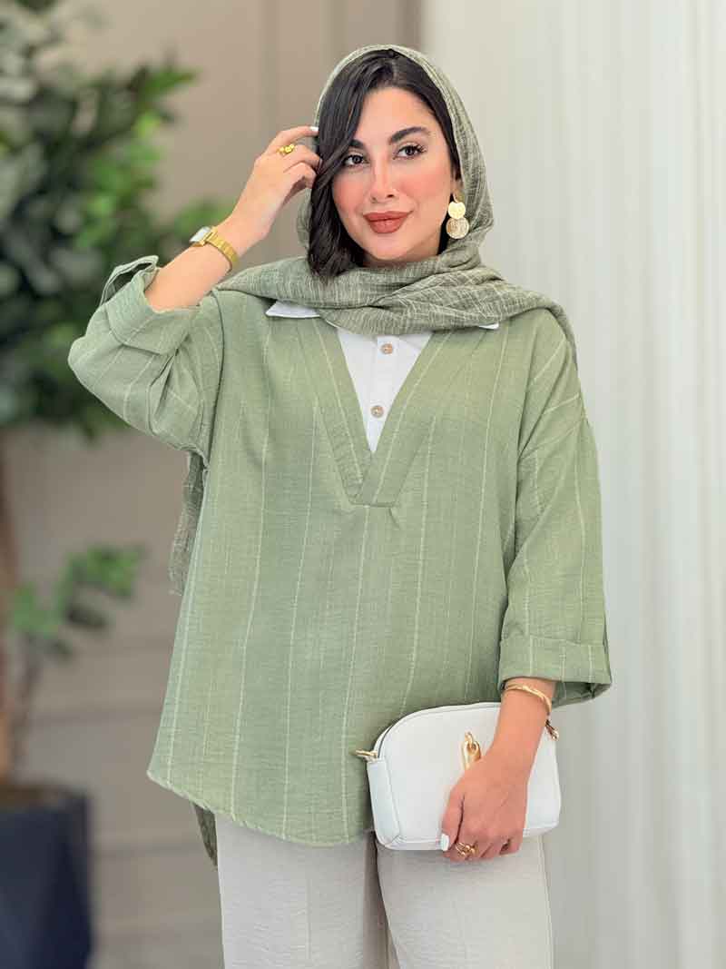 مانتو لمه ترکیبی یاسمن کد 6964 مانتو لمه ترکیبی یاسمن کد 6964